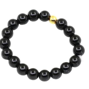 bague pierres naturelles obsidienne perles