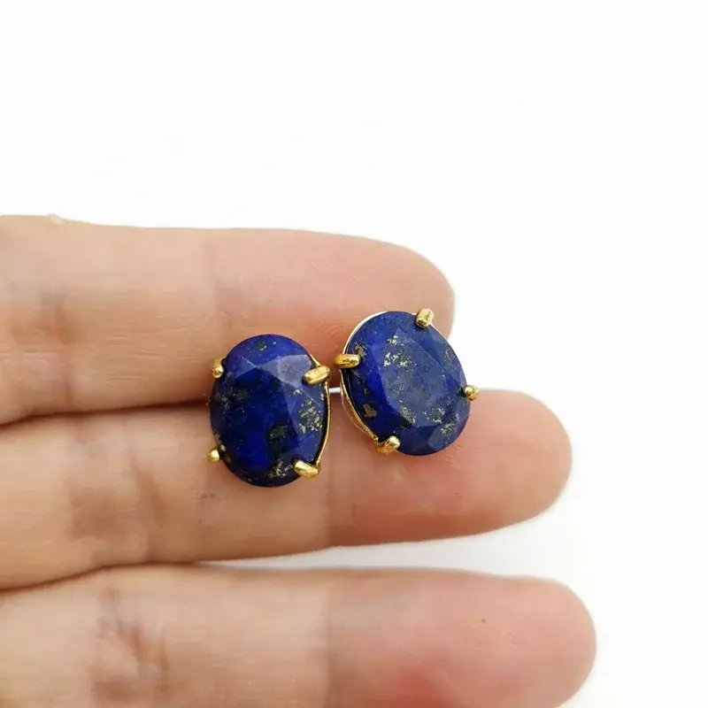 Boucles d'oreilles pierres naturelles Lapis Lazuli