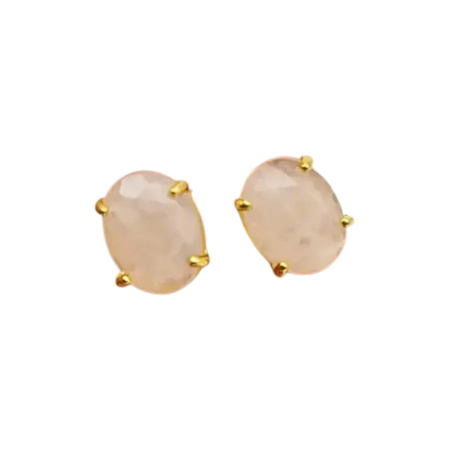 Boucles d'oreilles pierres naturelles Quartz rose
