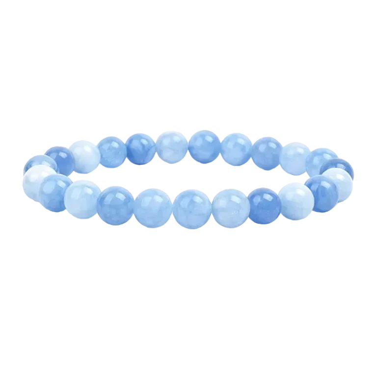 bracelet pierres naturelles aquamarine perles