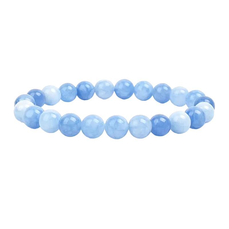bracelet pierres naturelles aquamarine perles