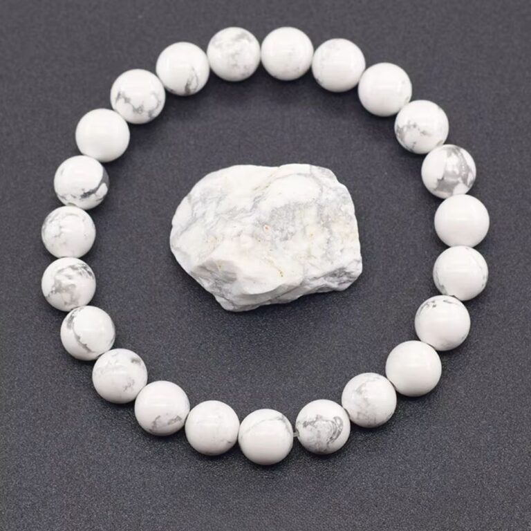 Bracelet pierres naturelles Howlite perles