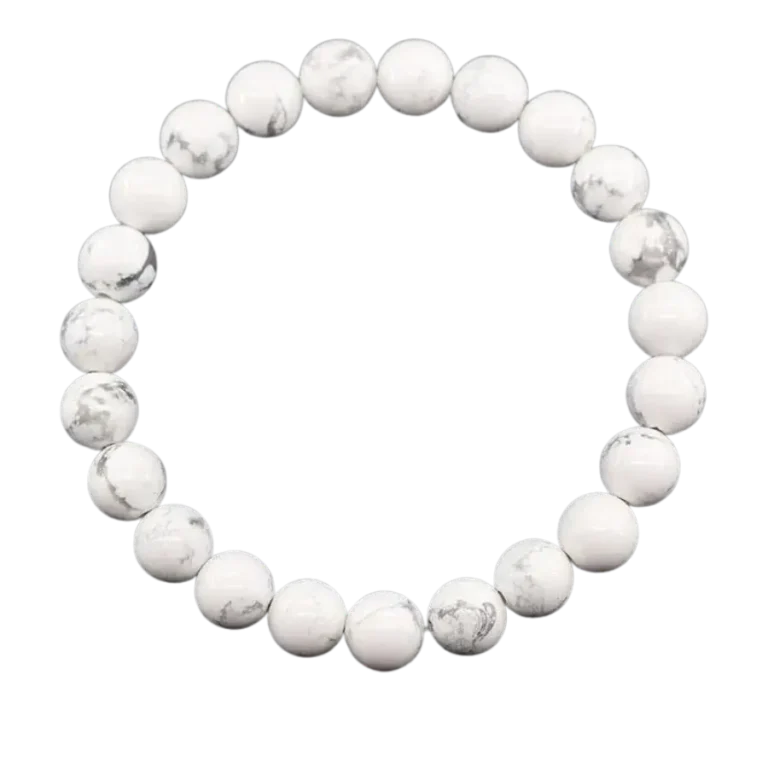 Bracelet pierres naturelles Howlite perles