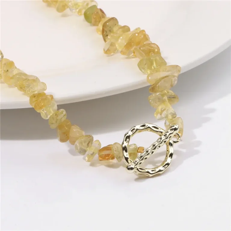 Collier pierres naturelles Citrine ras de cou