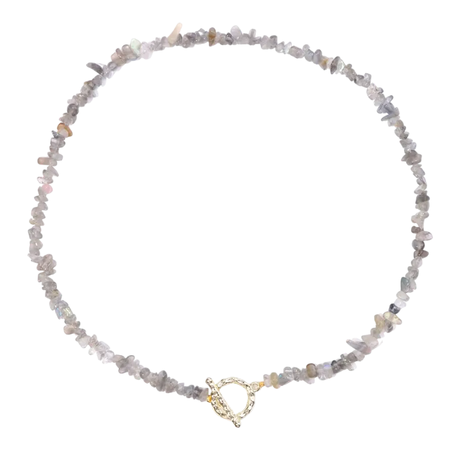 Collier pierres naturelles Labradorite ras de cou