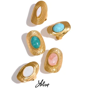 Bague pierre naturelle turquoise or ajustable