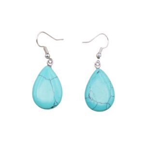 Boucles d'oreilles pierres naturelles turquoise goutte