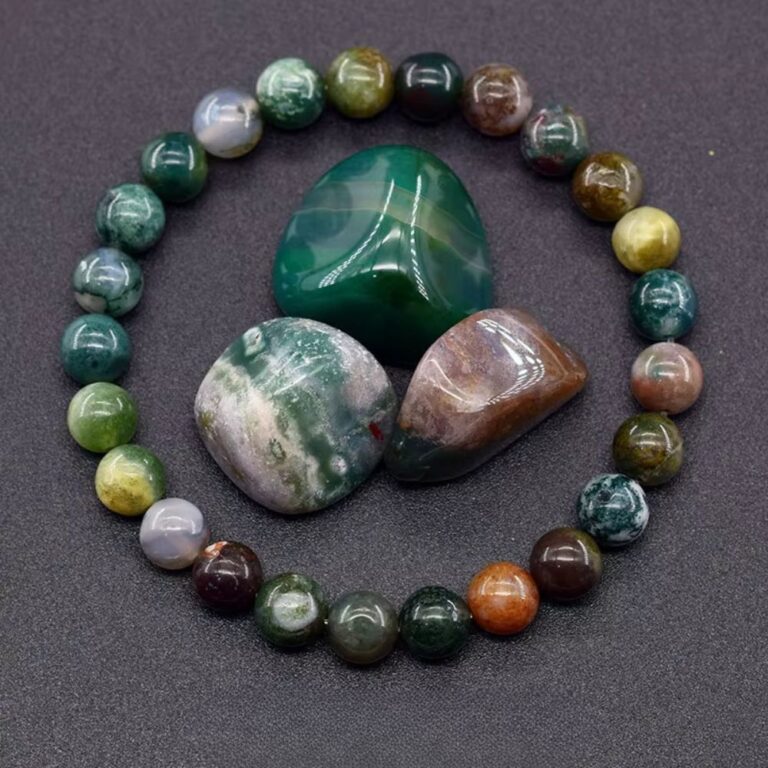 Bracelet en pierres naturelles agate d'inde perles