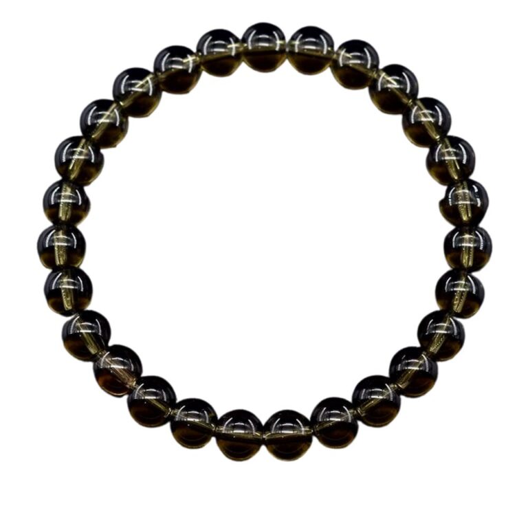 Bracelet en pierres naturelles cristal marron perles