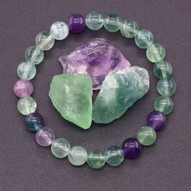 Bracelet en pierres naturelles fluorite perles