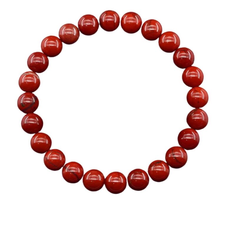 Bracelet en pierres naturelles jaspe rouge perles