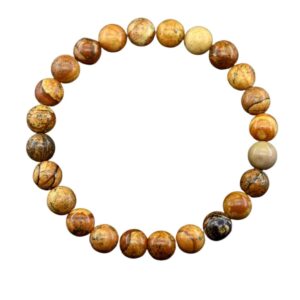 Bracelet en pierres naturelles marron clair perles