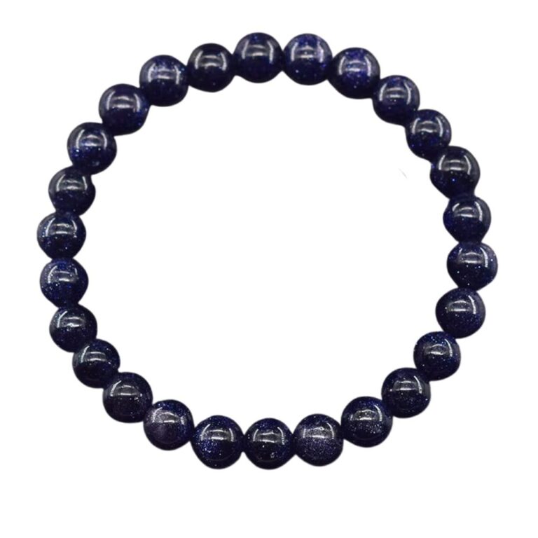 Bracelet en pierres naturelles pierre des sables bleu perles