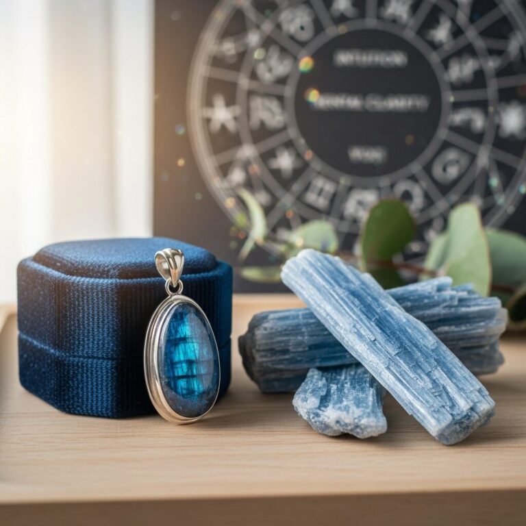 Découvrez la cyanite, pierre naturelle qui apaise l’esprit et clarifie l’intuition. Nos bijoux allient élégance joaillière et énergie bienveillante. Apprenez sa signification et comment choisir votre pierre selon vos besoins émotionnels ou astrologiques.