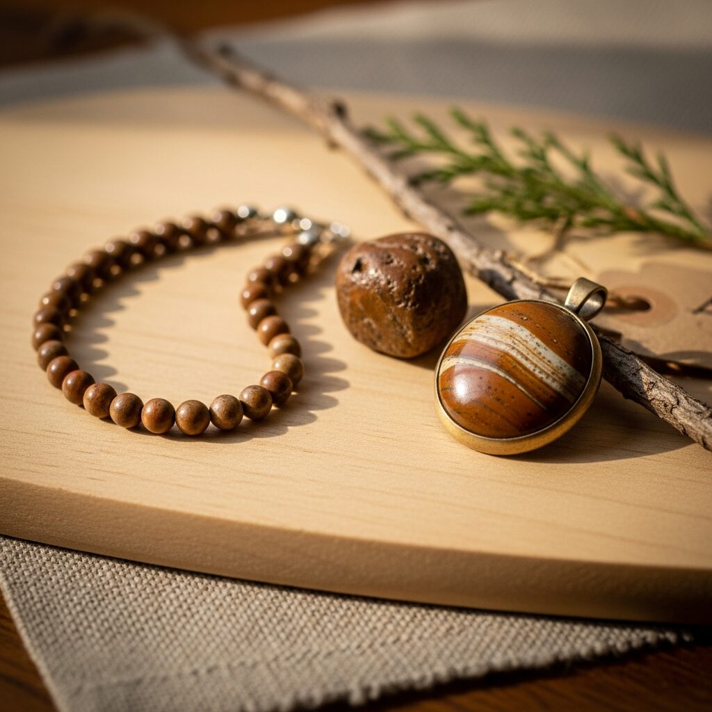 Jaspe marron : découvrez cette pierre naturelle qui apporte stabilité et chaleur à vos bijoux. Signification, vertus d’ancrage et protection, et conseils pour choisir selon votre énergie. Style joaillerie authentique, pour un bien-être discret au quotidien.