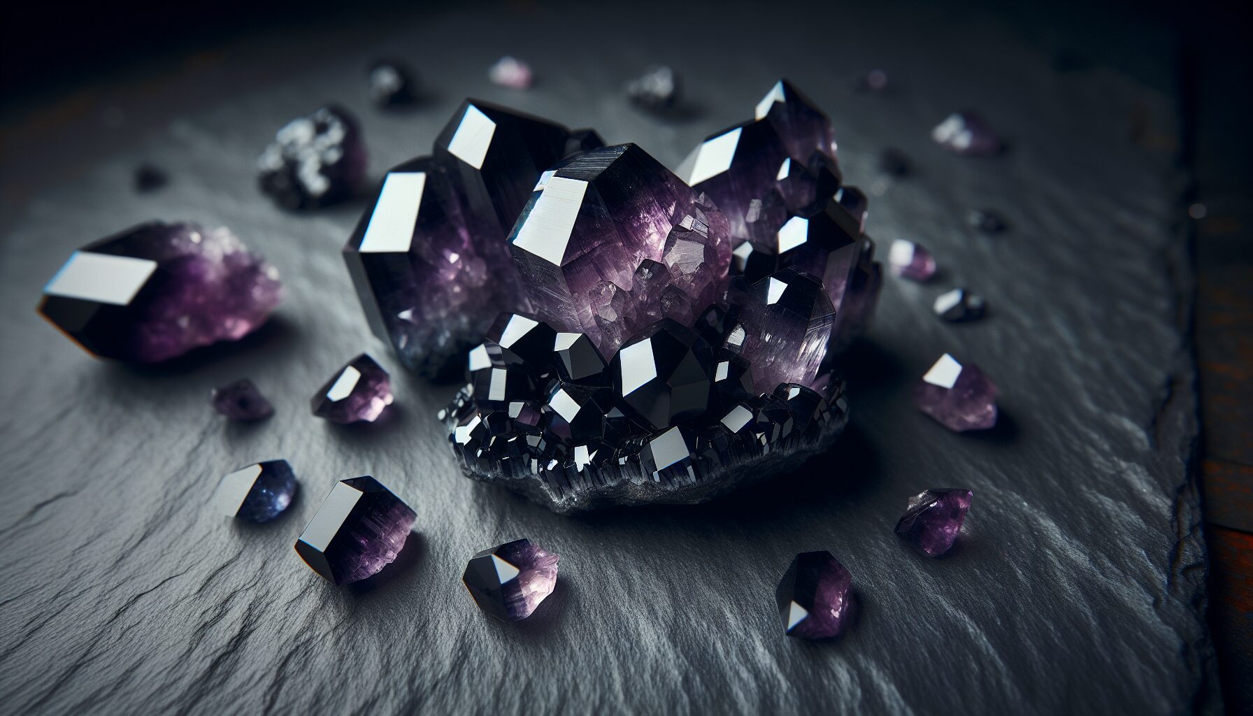 amthyste noire et violette 7486