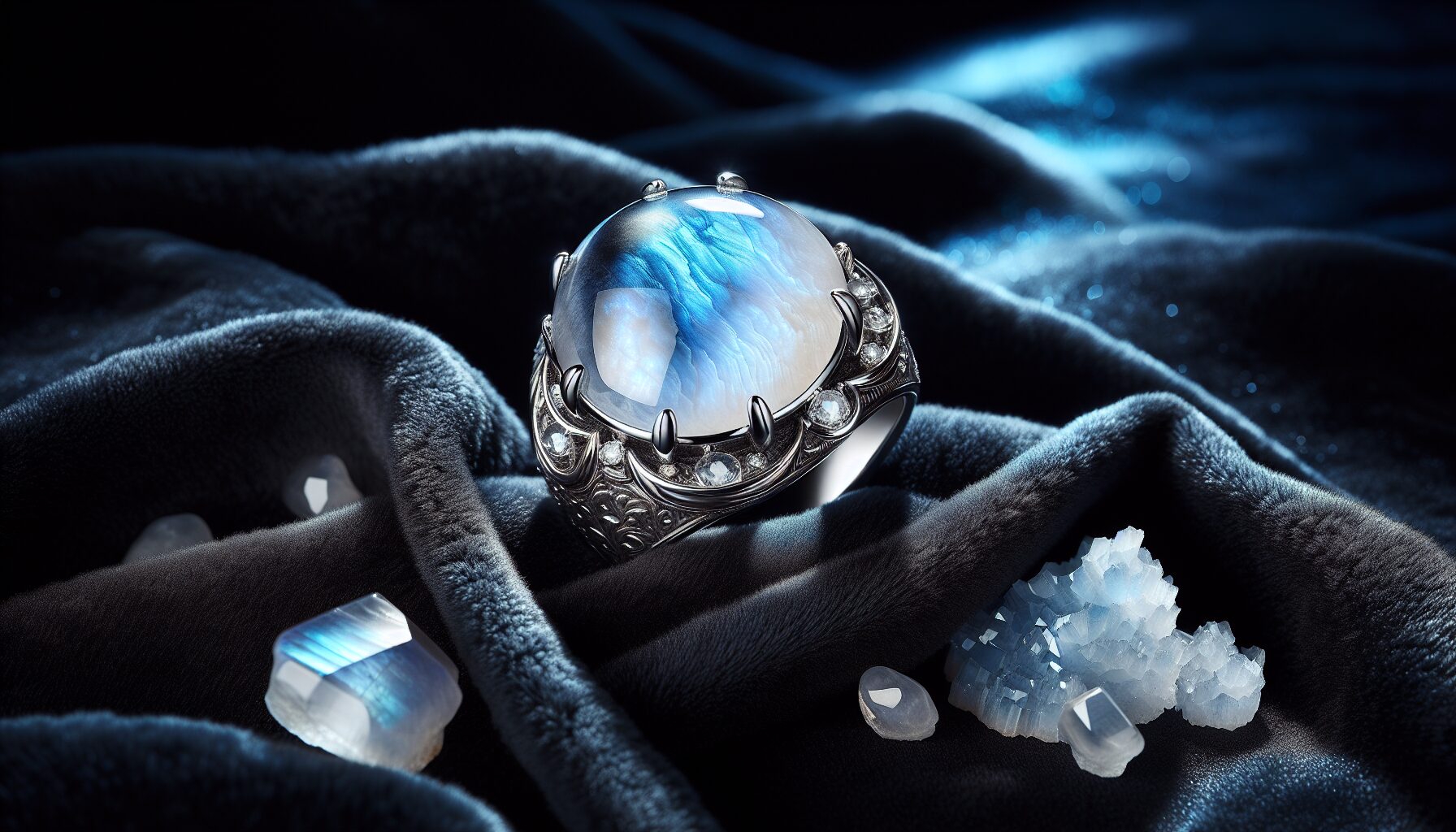 bague pierre de lune naturelle 7485