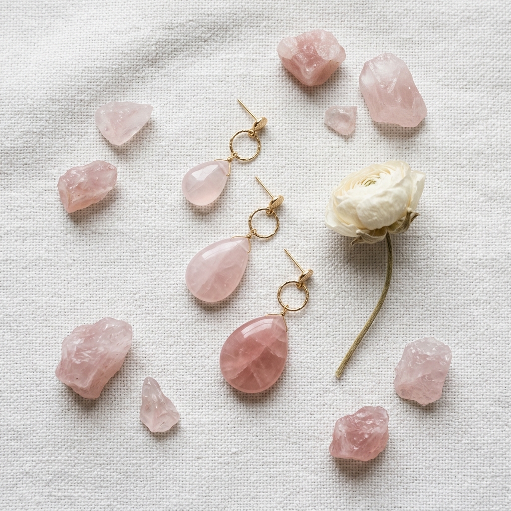 Comment choisir des boucles d’oreilles en quartz rose, étape par étape ? - illustration