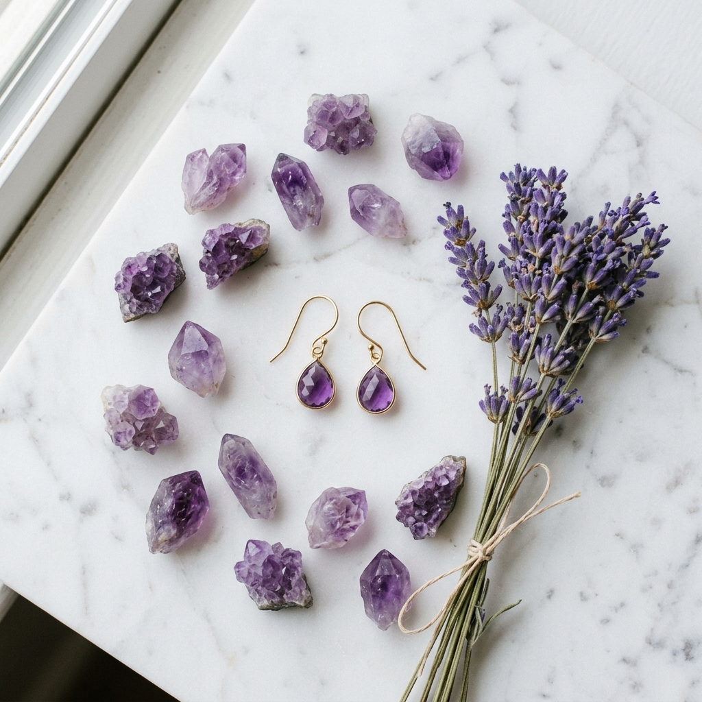 Comment choisir un boucles d'oreilles en amethyste - illustration