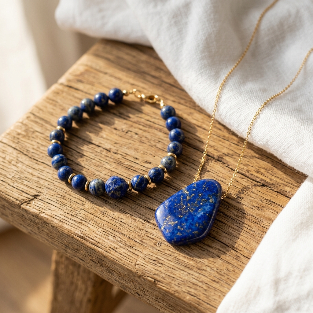 Comment porter un bijou en lapis lazuli au quotidien - illustration