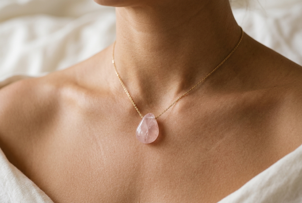 Porter un pendentif lithotherapie correctement - illustration