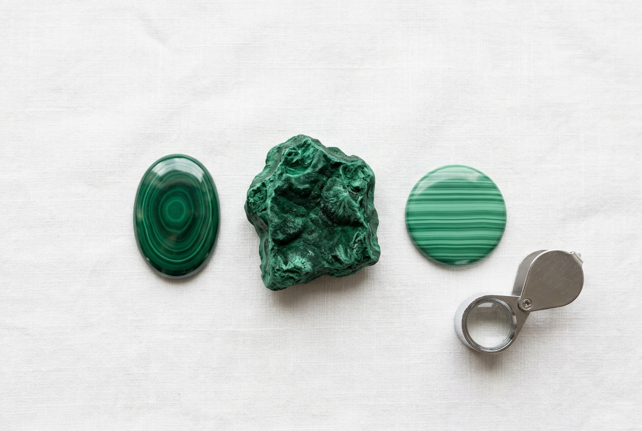 Comment reconnaitre une vraie malachite guide gemmologie - illustration