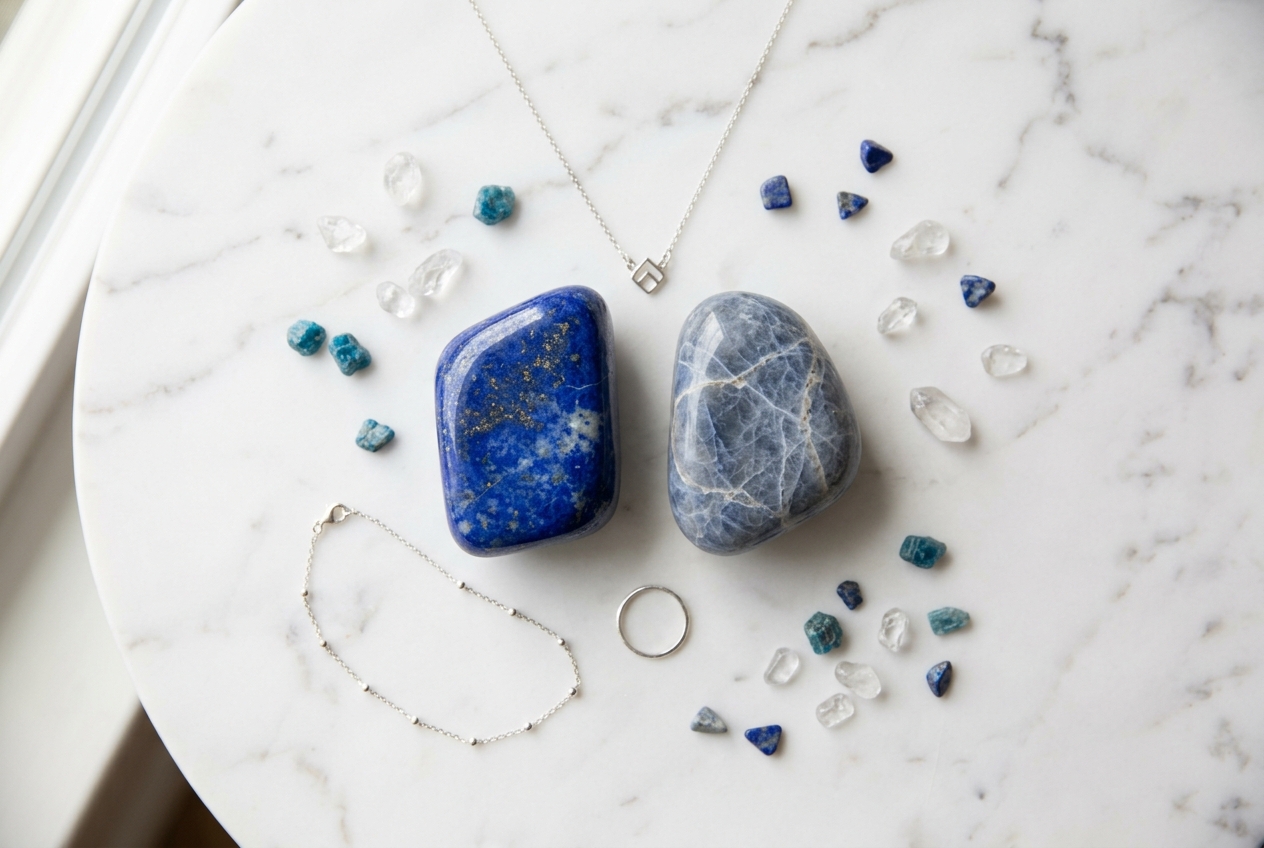 Lapis lazuli vs sodalite - illustration