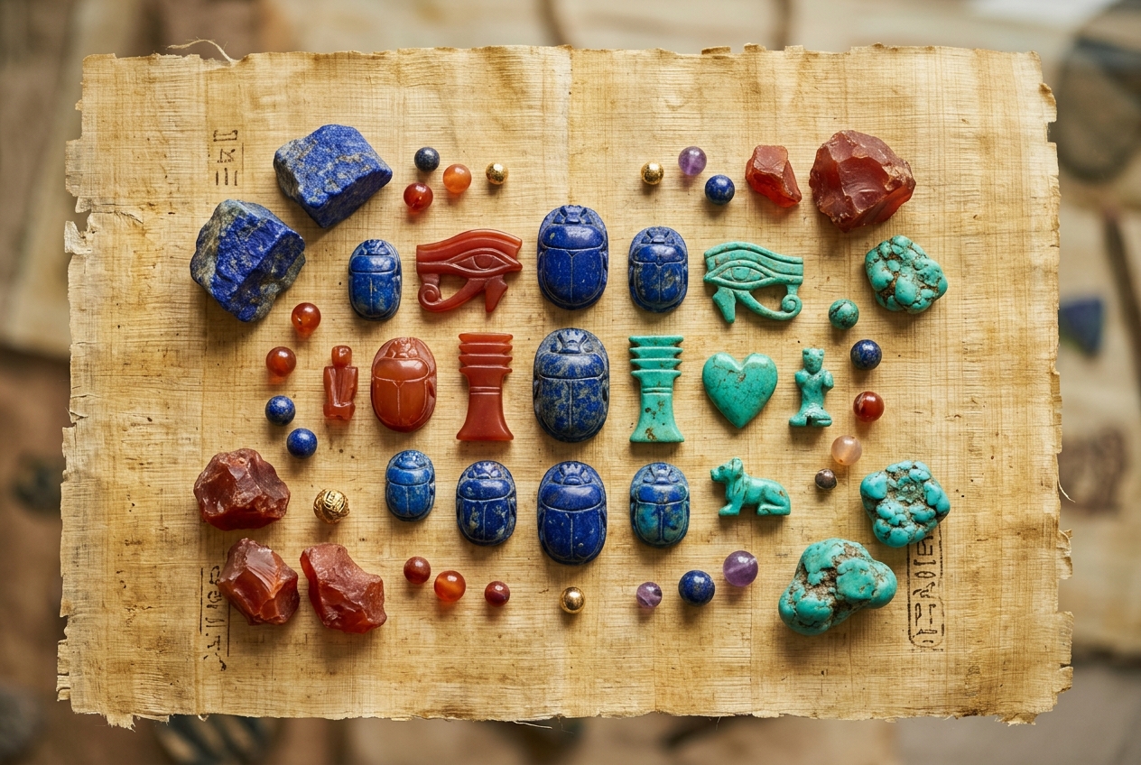 Lithotherapie dans l egypte ancienne - illustration